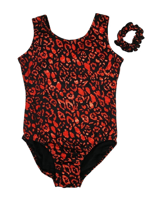 Women's Red Black Leopard Pattern Stylish Dancewear Leotard XS-L - SophiasStyle.com